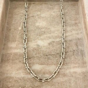 925 Sterling Silver U Link Necklace Chunky Link Necklace Modern Necklace